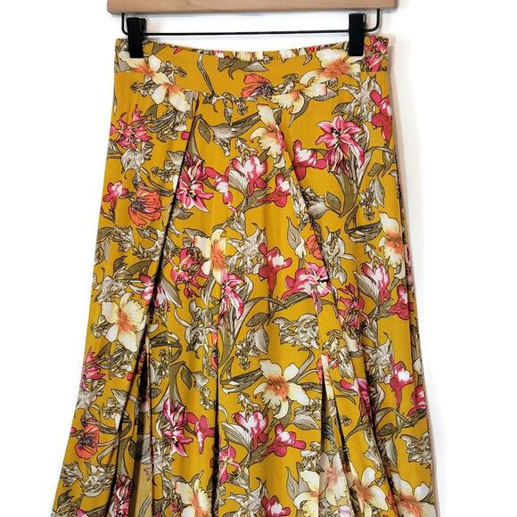 Love Culture Floral Loose Fit Pant Wide Leg Gold Yellow Pink Flowy Summer Boho S - Picture 7 of 14